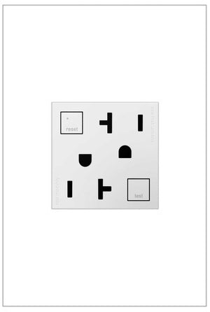 adorne® AGFTR2202W4 Tamper-Resistant 20A Duplex Self-Test GFCI Receptacles, White