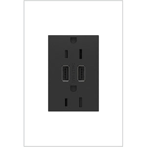 adorne® ARTRUSB153G4 Dual-USB Outlet , Graphite