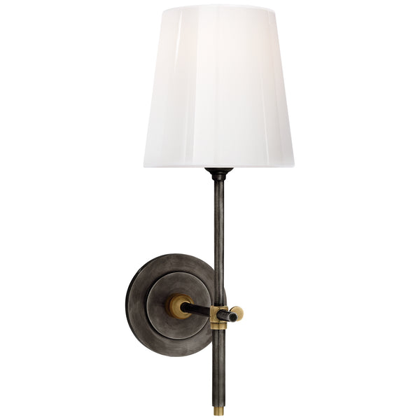 Bryant 5.5" One Light Wall Sconce, Bronze and Hand-Rubbed Antique Brass