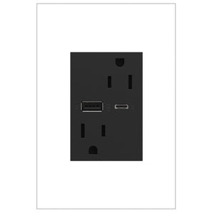 adorne® ARTRUSB156ACG4 15A Tamper-Resistant Ultra-Fast USB Type-A/C Outlet, Graphite