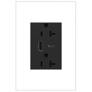 adorne® ARTRUSB206ACG4 20A Tamper-Resistant Ultra-Fast USB Type-A/C Outlet, Graphite