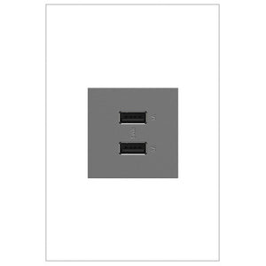 adorne® ARUSB2AA6M4 Ultra-Fast USB Type-A/A Outlet Module, Magnesium