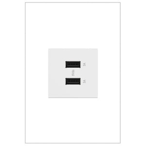 adorne® ARUSB2AA6W4 Ultra-Fast USB Type-A/A Outlet Module, White