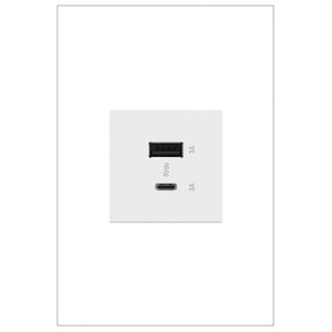 adorne® ARUSB2AC6W4 Ultra-Fast USB Type-A/C Outlet Module, White