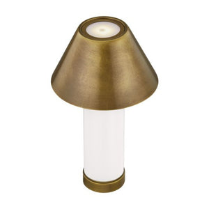 Molly 7" One Light Portable Rechargeable LED Table Lamp, Blanc De Blanc
