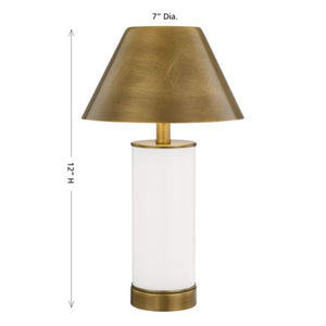 Molly 7" One Light Portable Rechargeable LED Table Lamp, Blanc De Blanc