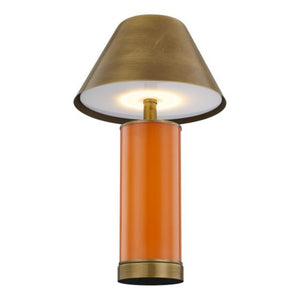 Molly 7" One Light Portable Rechargeable LED Table Lamp, Exuberance Orange