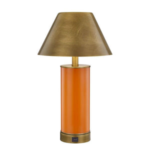 Molly 7" One Light Portable Rechargeable LED Table Lamp, Exuberance Orange