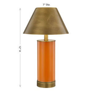 Molly 7" One Light Portable Rechargeable LED Table Lamp, Exuberance Orange