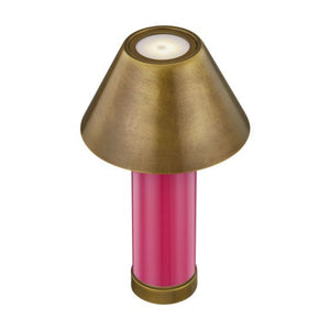Molly 7" One Light Portable Rechargeable LED Table Lamp, Fuschia Rose