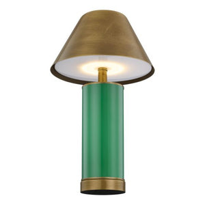 Molly 7" One Light Portable Rechargeable LED Table Lamp, Jolly Green
