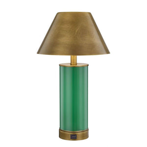 Molly 7" One Light Portable Rechargeable LED Table Lamp, Jolly Green