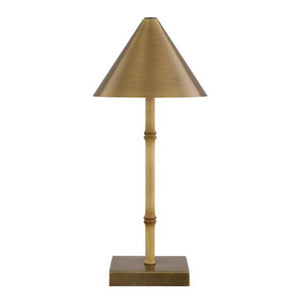 Mae 6" One Light Portable Rechargeable LED Table Lamp, Natural Bamboo