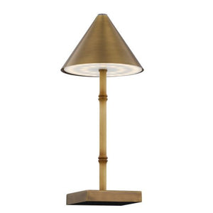 Mae 6" One Light Portable Rechargeable LED Table Lamp, Natural Bamboo
