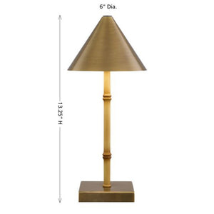 Mae 6" One Light Portable Rechargeable LED Table Lamp, Natural Bamboo