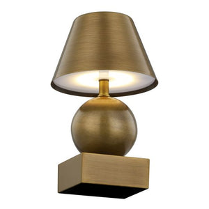 Silas 5" One Light Portable Rechargeable LED Table Lamp, Brass