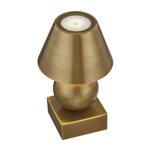 Silas 5" One Light Portable Rechargeable LED Table Lamp, Brass
