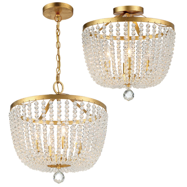 Kylie 16.5'' Four Light Semi Flush Mount, Antique Gold - Main Product Image.jpg