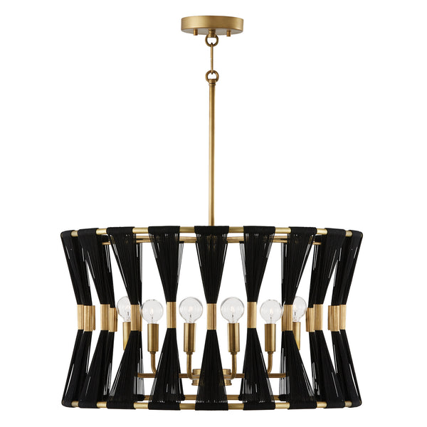 Stella 24.5'' Six Light Pendant, Black Rope and Brass - Main Product Image.jpg