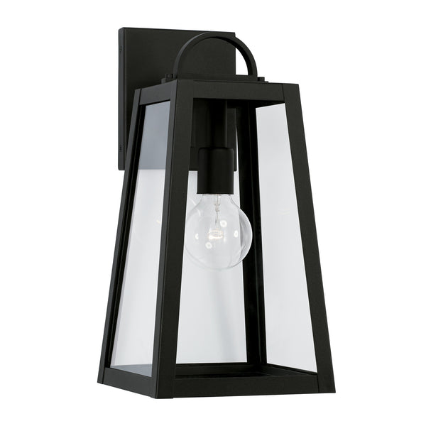 Layton 8" One Light Outdoor Wall Lantern, Black