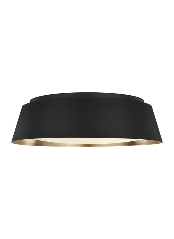 Asher 19" Four Light Flush Mount, Midnight Black