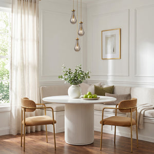 Nouvelle Drop 17" Three Lights Multi Pendant, Brushed Brass