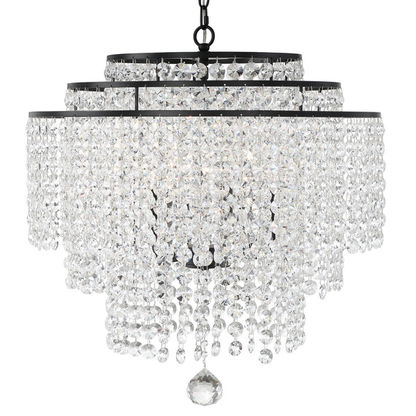 Gabriana 22'' Six Light Chandelier, Matte Black Alt 5.jpg