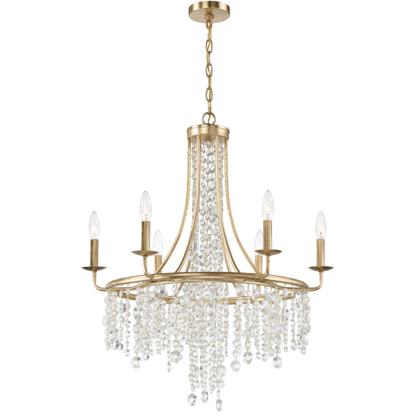Gabriana 28'' Six Light Chandelier, Antique Gold - Main Product Image.jpg