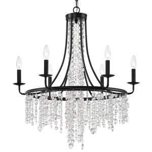 Gabriana 28'' Six Light Chandelier, Matte Black Alt 5.jpg