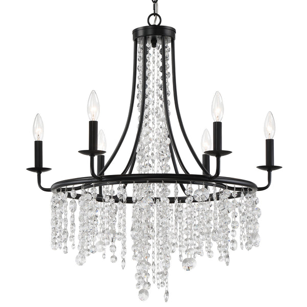 Gabriana 28'' Six Light Chandelier, Matte Black Alt 5.jpg