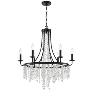 Gabriana 28'' Six Light Chandelier, Matte Black - Main Product Image.jpg