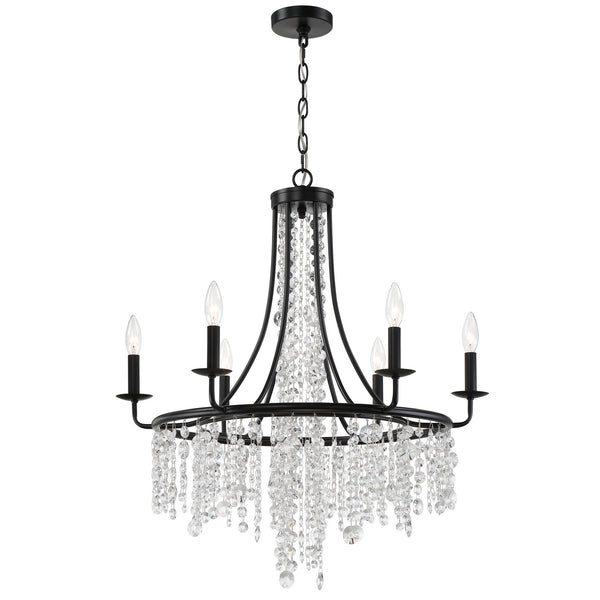 Gabriana 28'' Six Light Chandelier, Matte Black - Main Product Image.jpg
