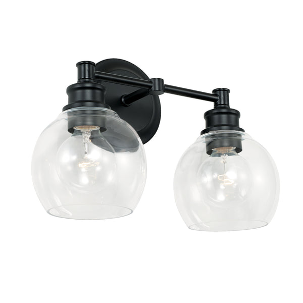 Lee 14.5" Two Light Vanity, Matte Black