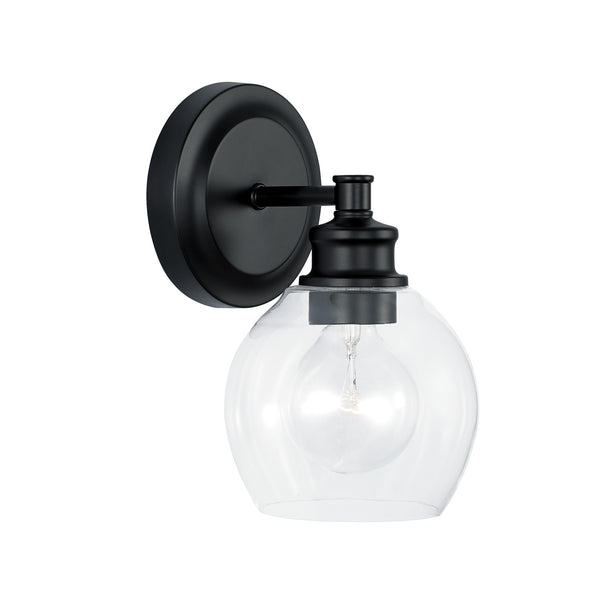 Lee 5.75" One Light Wall Sconce, Matte Black