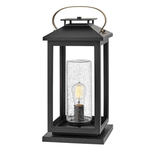Aether 9" One Light Large Pier Mount Lantern, Black