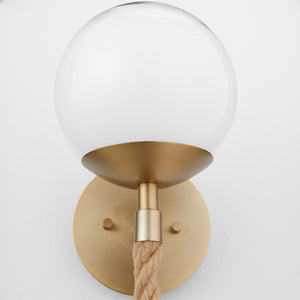 Verdant 7" One Light Wall Sconce, Aged Brass/Natural Sisal
