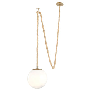 Verdant 12" One Light Pendant, Aged Brass/Natural Sisal