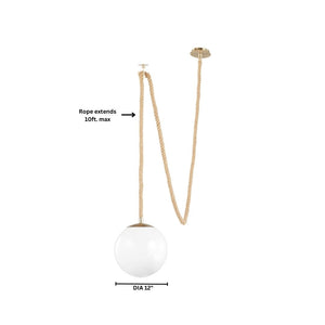 Verdant 12" One Light Pendant, Aged Brass/Natural Sisal