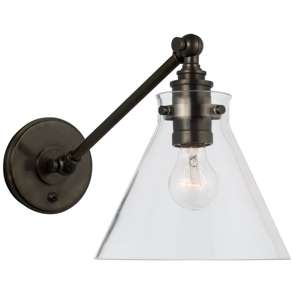 Parkington  8.5" LED Wall Sconce, Bronze and Clear Glass