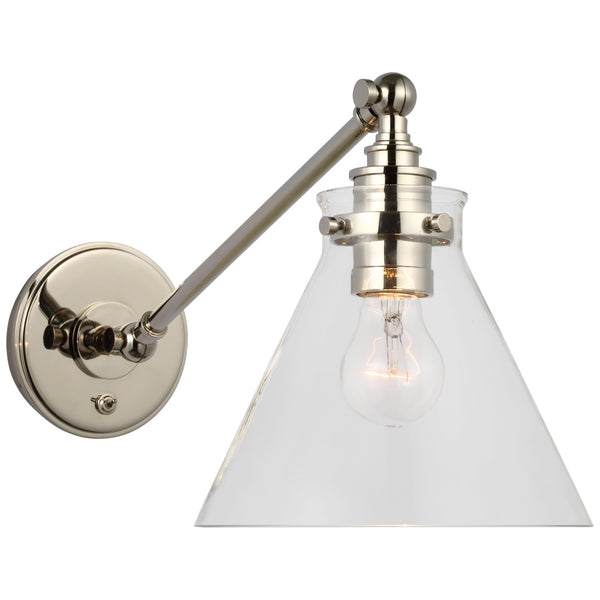 Parkington  8.5" LED Wall Sconce, Polished Nickel and Clear Glass