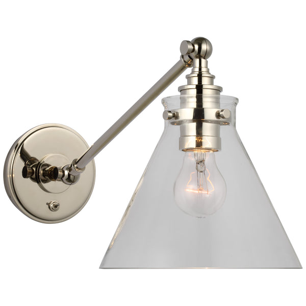Parkington  8.5" LED Wall Sconce, Polished Nickel and Clear Glass