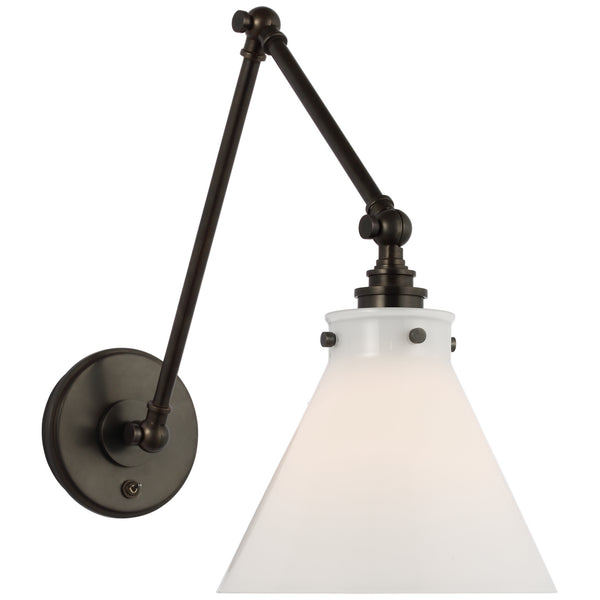 Parkington 8.5" LED Wall Sconce, Bronze and White Glass