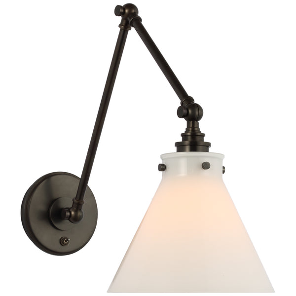 Parkington 8.5" LED Wall Sconce, Bronze and White Glass