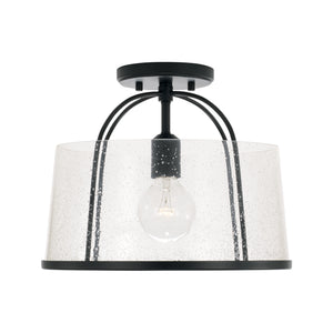 Kendal 13" One Light Semi Flush Mount, Matte Black