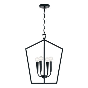 Evelin 16.75" Four Light Foyer, Matte Black