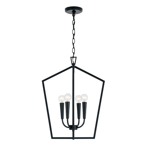 Evelin 16.75" Four Light Foyer, Matte Black