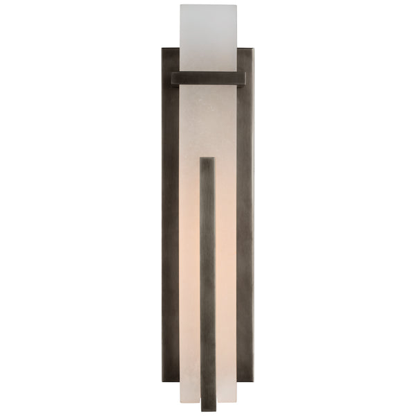 Malik 4.5" LED Wall Sconce, Bronze and Alabaster