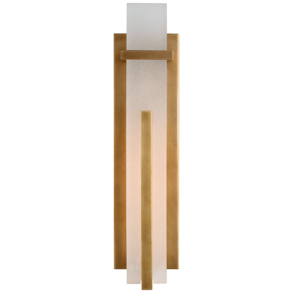 Malik 4.5" LED Wall Sconce, Hand-Rubbed Antique Brass and Alabaster