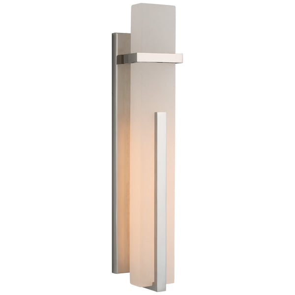 Malik 4.5" LED Wall Sconce, Polished Nickel and Alabaster