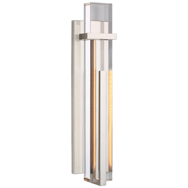 Malik 4.5" LED Wall Sconce, Polished Nickel and Crystal
